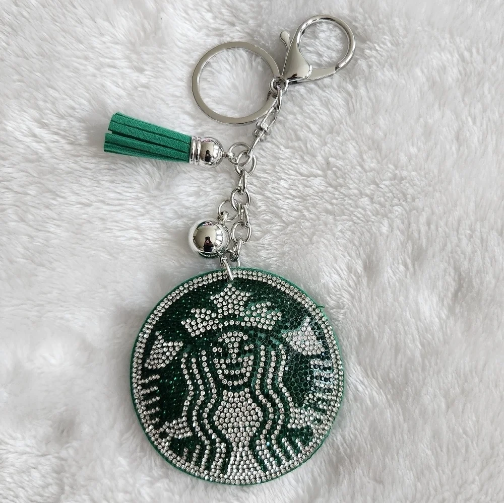 Starbucks Rhinestone Keychain Bag Charm